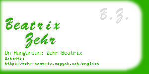 beatrix zehr business card